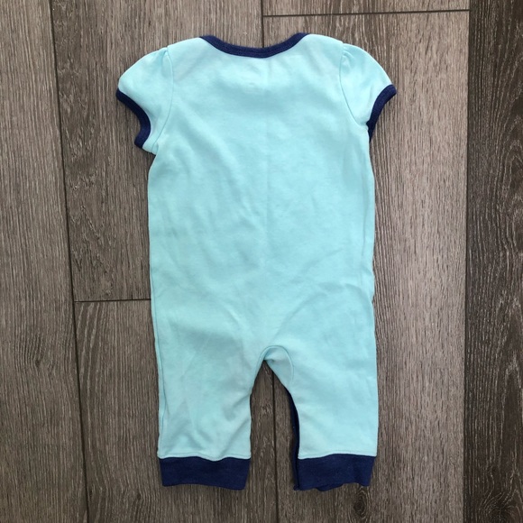 CLOUD ISLAND SHORT SLEEVE ROMPER BLUE 3-6MO - Picture 6 of 6